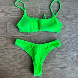 Neon green bikini S